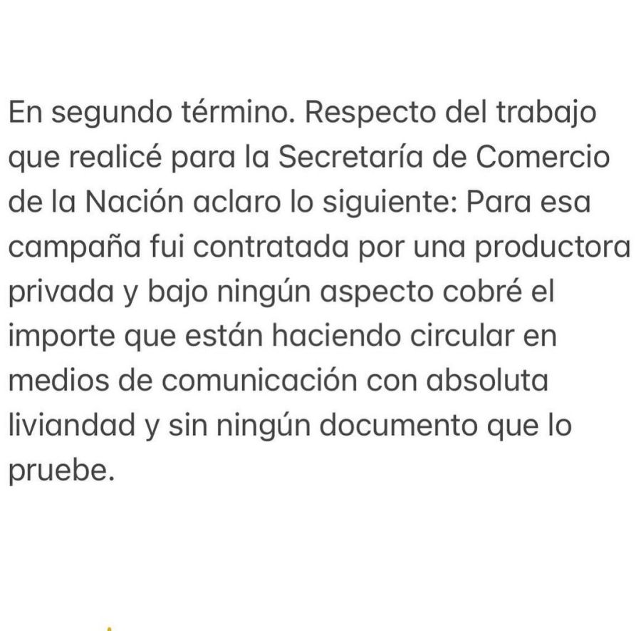 El comunicado de Tamara Pettinato. 