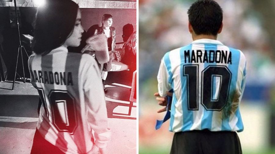 Lali Espósito y Diego Maradona. 