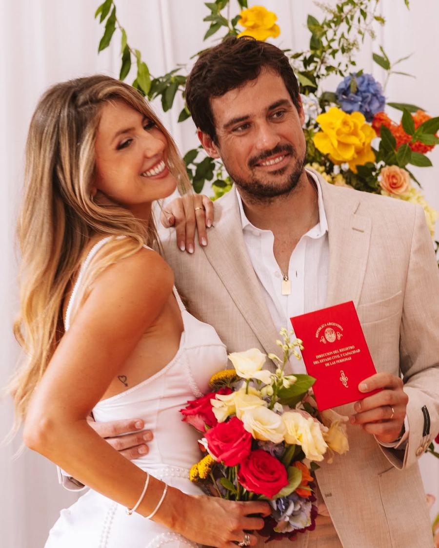 Stephanie Demmer y Guido Pella. 