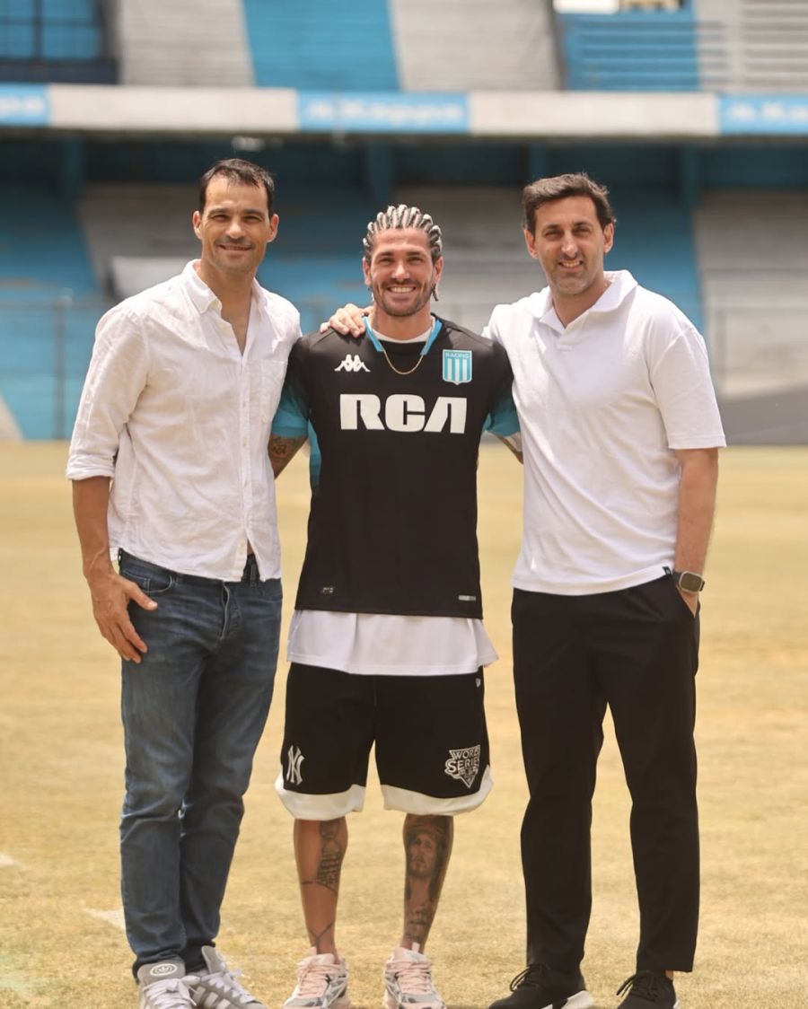 Sebastián Saja, Rodrigo de Paul y Diego Milito. 