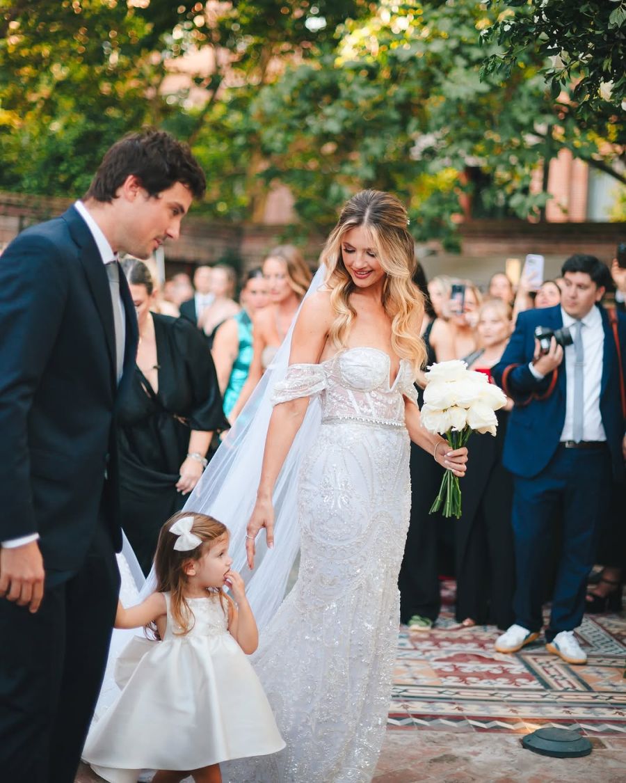 Guido Pella, Arianna Pella y Stephanie Demner.