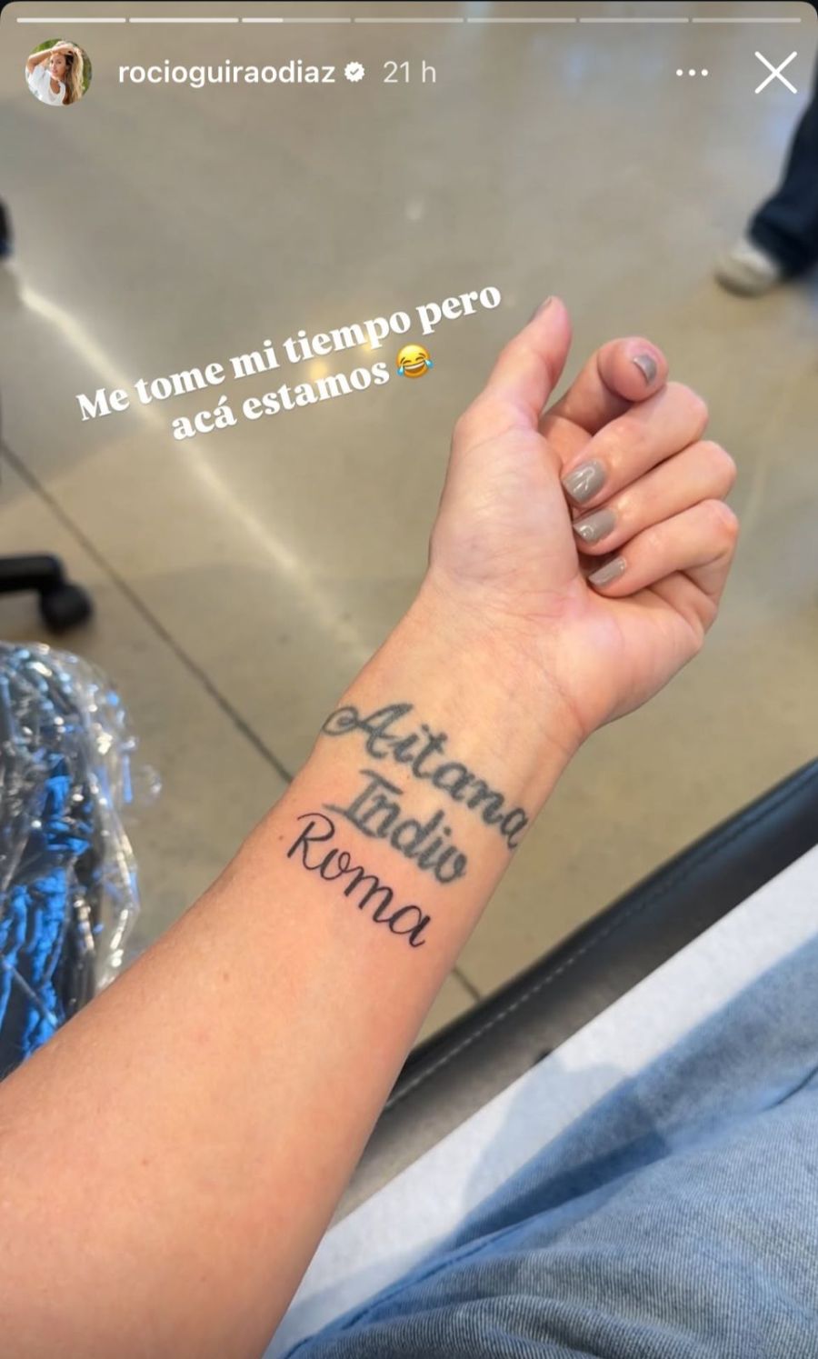 El tatuaje de Rocío Guirao Díaz. 