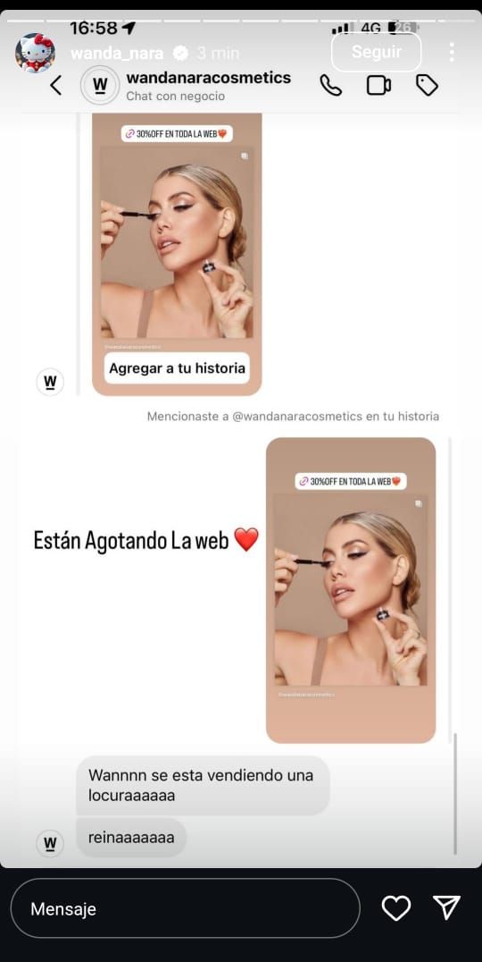 Wanda Nara vía Instagram