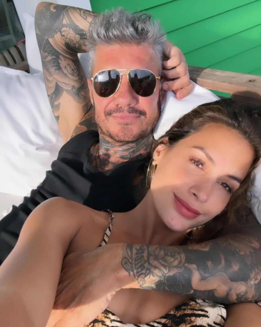 Marcelo Tinelli y Milett Figueroa. 