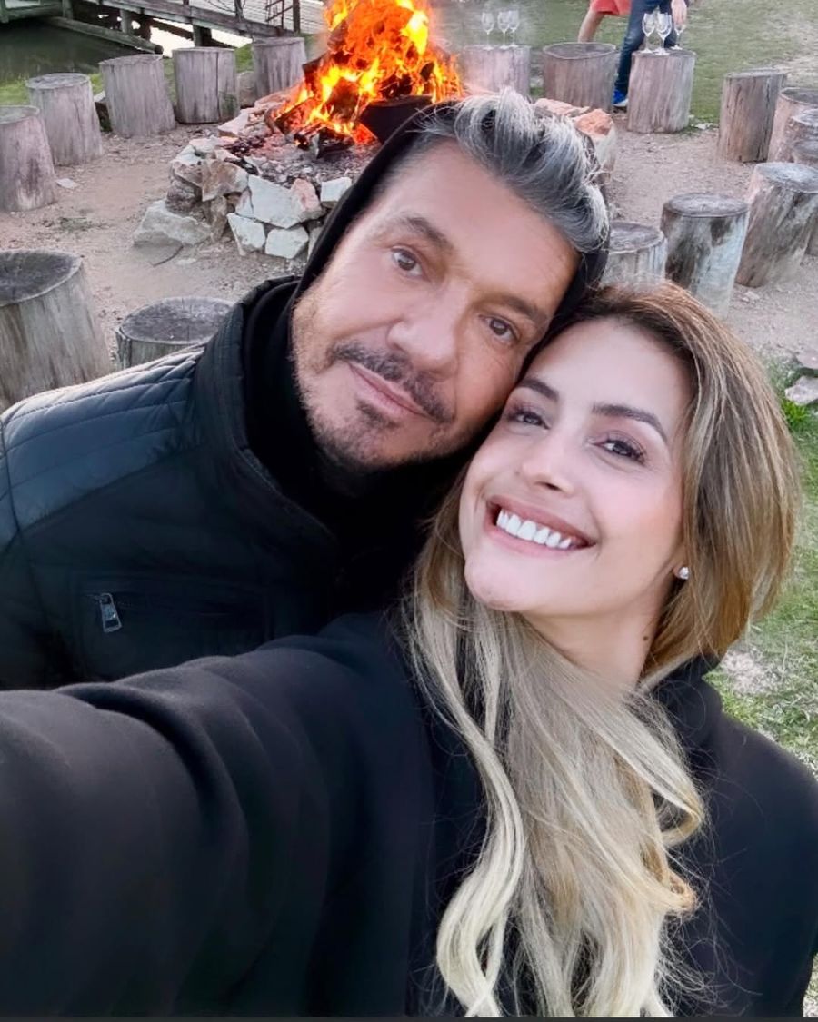 Marcelo Tinelli y Milett Figueroa. 