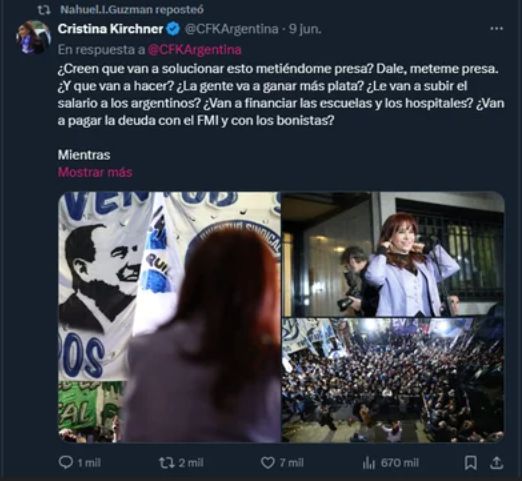 posteo de Guzmán
