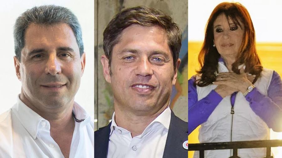 Sergio Uñac, Axel Kicillof y Cristina Fernández de Kirchner