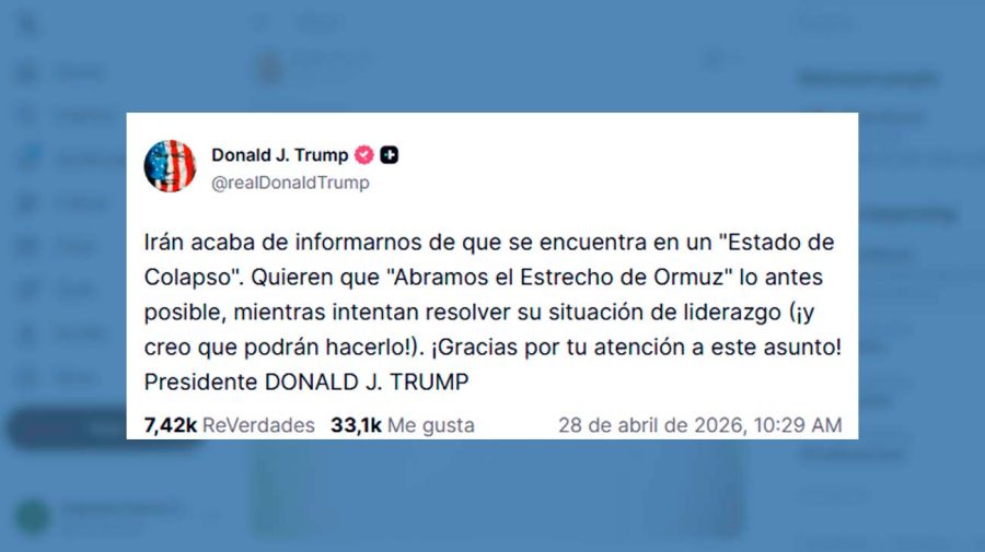 Posteo de Trump en Truth Social