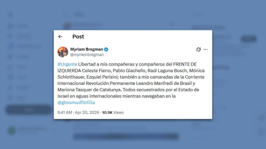 Posteo Myriam Bregman en X