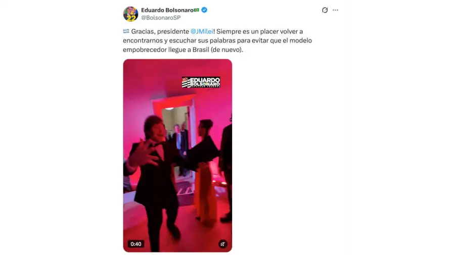 Eduardo Bolsonaro sobre encuentro con Milei en EEUU
