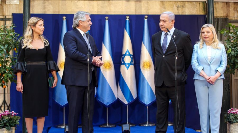 Alberto Fernández y Benjamin Netanyahu. Foto: Presidencia de la Nación.