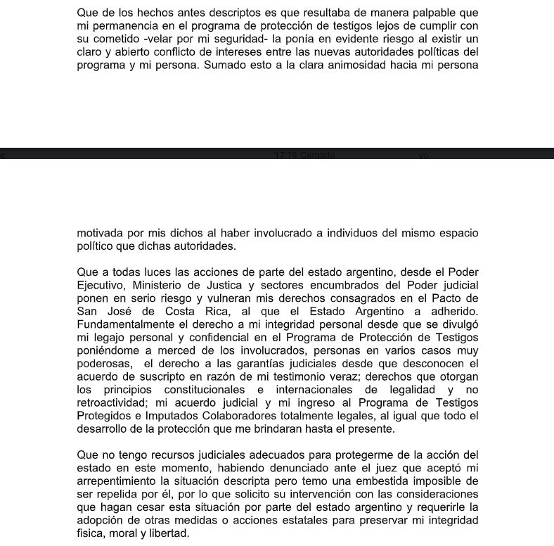 El escrito de Vandenbroele ante la CIDH