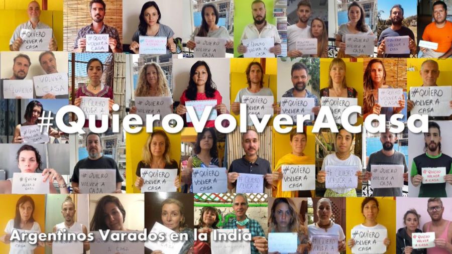 Argentinos varados en India reclaman asistencia al Gobierno.