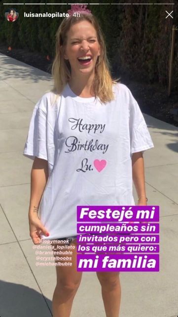 Luisana Lopilato en el día de su cumpleaños