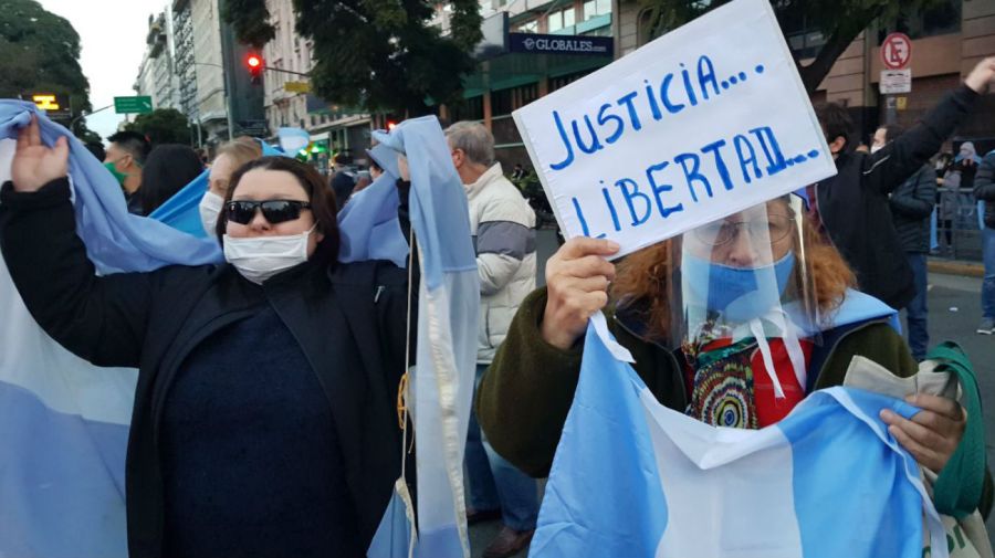 9 de Julio de 2020: Obelisco y Plaza de Mayo fueron escenarios de la protesta contra el gobierno de Alberto Fernández.