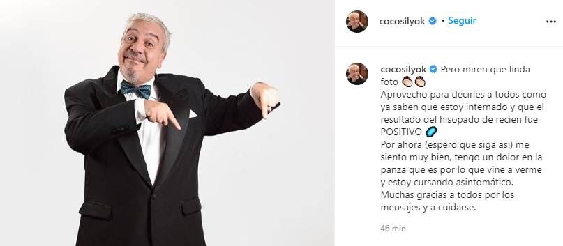 Coco Sily confirmó que tiene coronavirus 