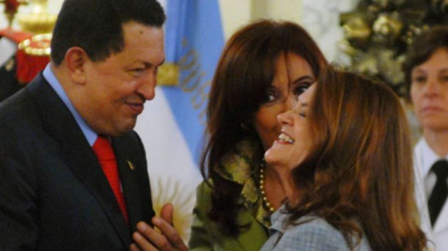 Hugo Chávez, Cristina Kirchner y Alicia Castro