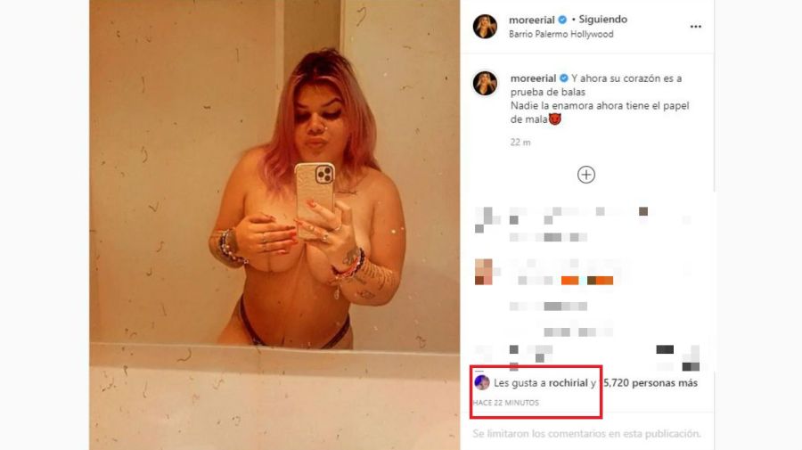 Morena Rial al desnudo
