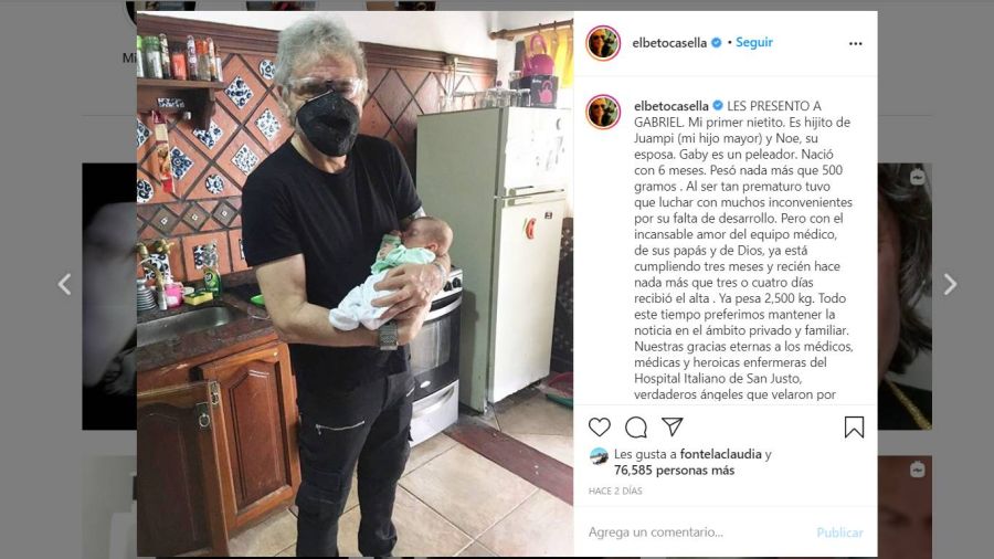 Beto Casella habló de la angustia que pasó por su nieto prematuro