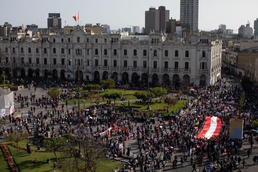 Peruvians Take To The Streets To Protest Ouster Of President 