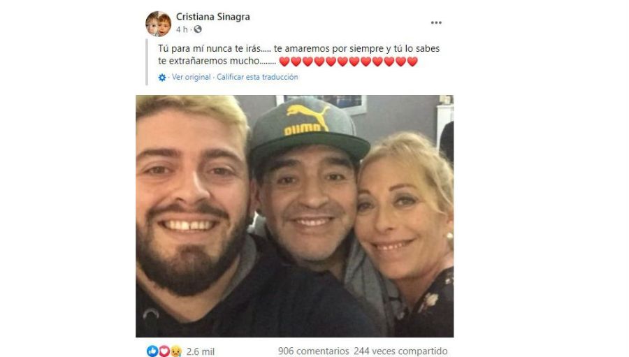 Diego Junior, Cristiana Sinagra y Diego Maradona
