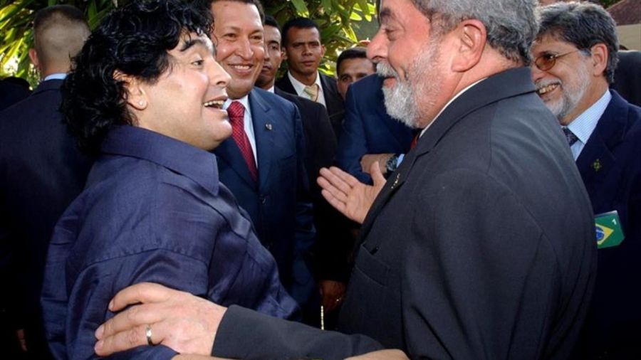 Diego Maradona y Lula Da Silva
