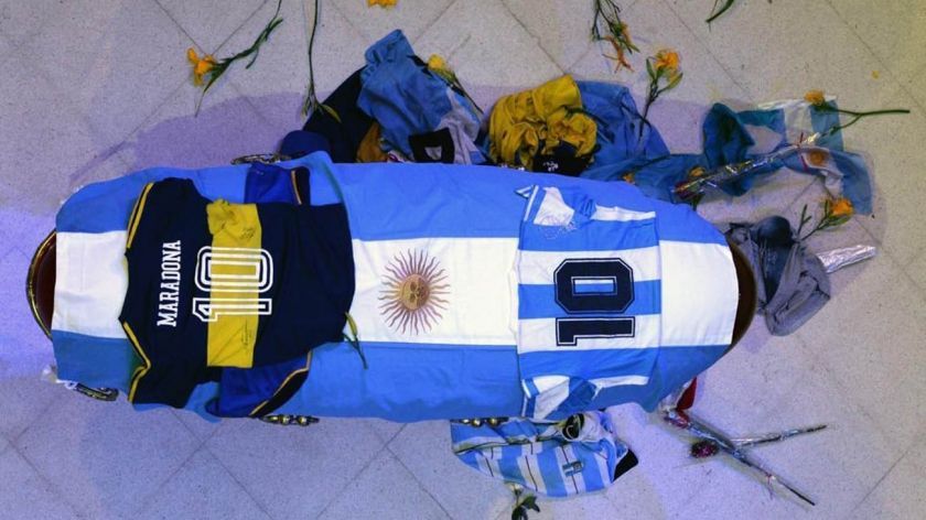 El último adiós a Diego Maradona en la Casa Rosada