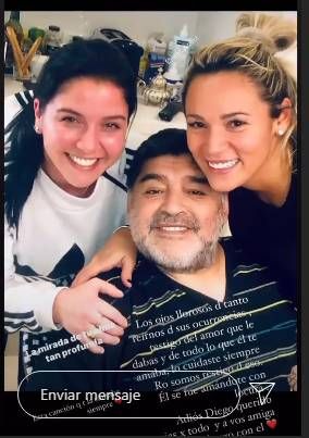 Los picantes mensajes de Rocío Oliva durante la despedida a Diego Maradona