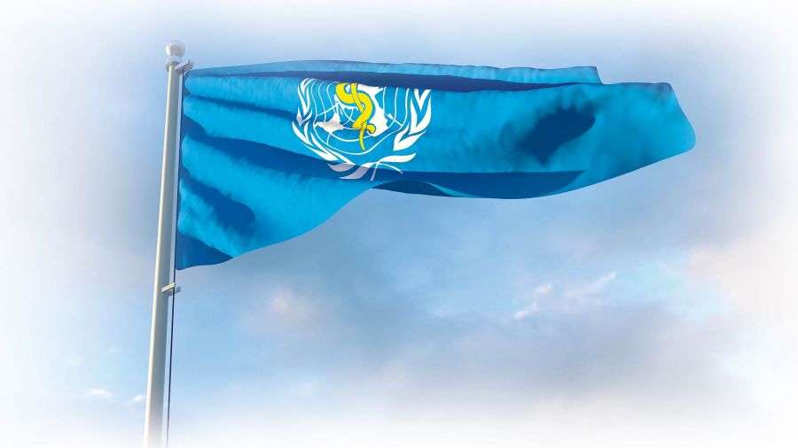 La bandera de la OMS