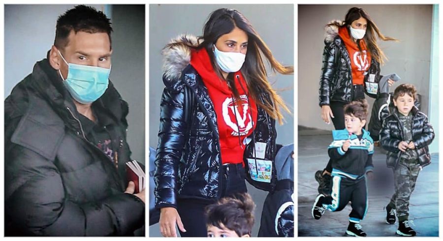 La familia Messi llegó a Barcelona luego de pasar unos días en Rosario.
