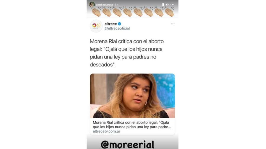 Amalia Granata banca a Morena Rial