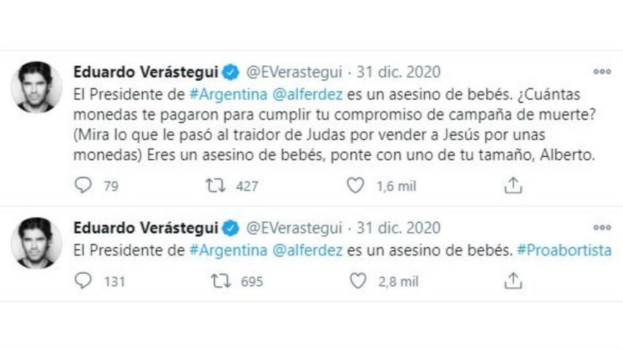 Eduardo Verástegui apuntó contra Alberto Fernández por el aborto