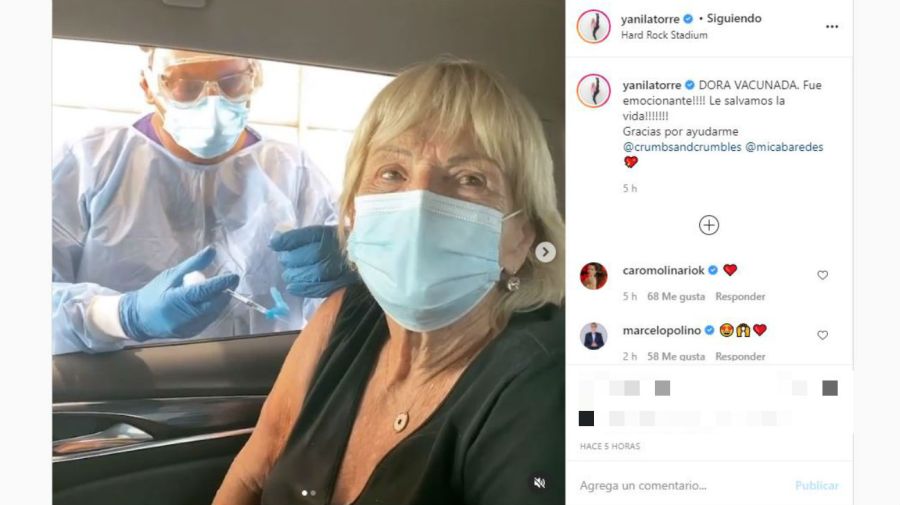 Madre de Yanina Latorre vacunada contra el Coronavirus