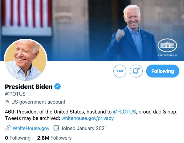 Joe Biden recuperó las cuentas de Twitter que habían sido usadas por Donald Trump.