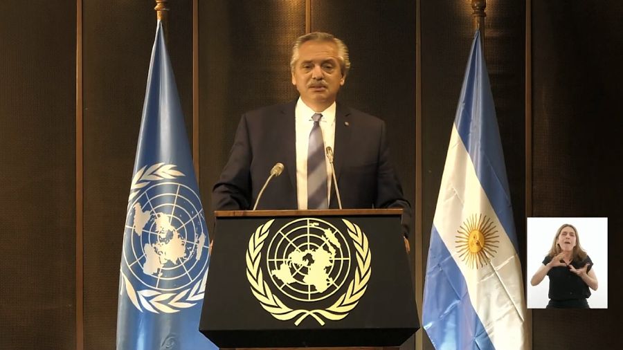 Alberto Fernández, durante su discurso ante la CEPAL.