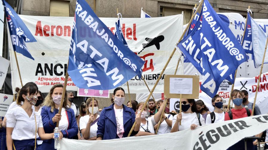 Protestas en el centro porteño 20210211