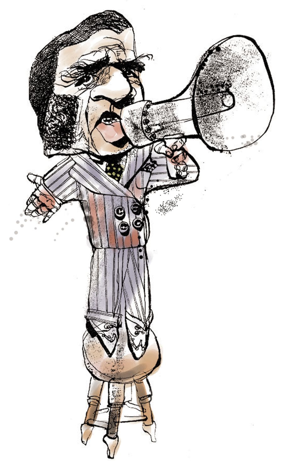 Ilustración. Caricaturas de Pablo Temes sobre Carlos Menem.