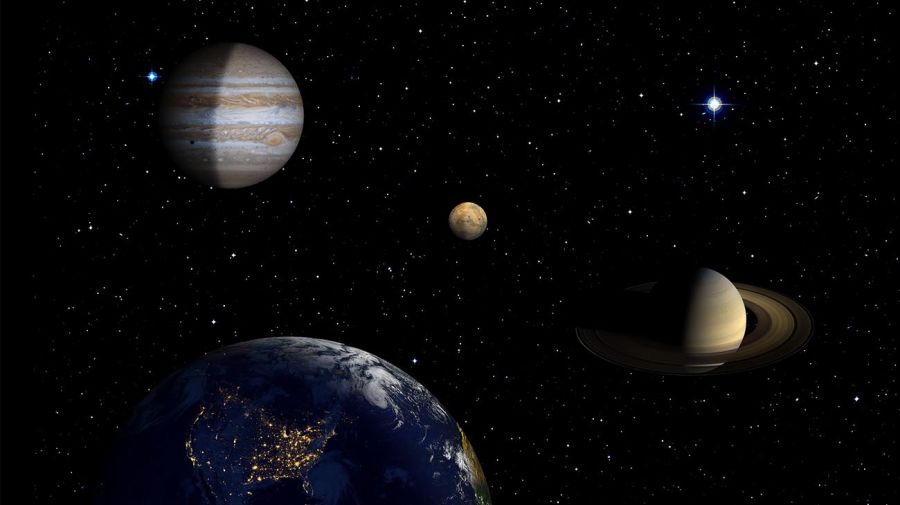 alineamiento de Mercurio, Júpiter y Saturno 20210302