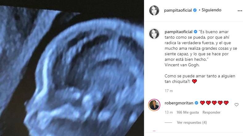 Pampita compartió la primera ecografía de su bebé 
