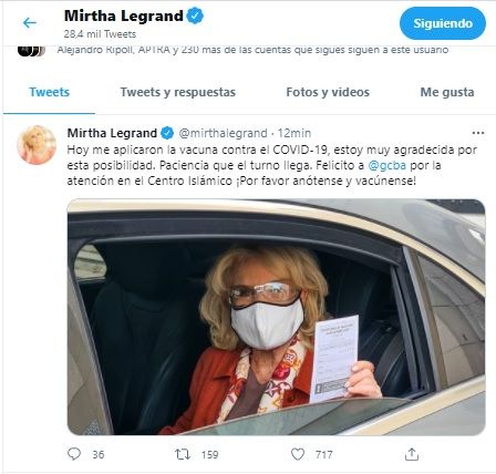 Mirtha Legrand confirmó que recibió la vacuna contra el coronavirus