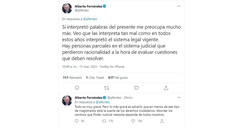  tuis de Alberto sobre el juez Gemignani 20210311