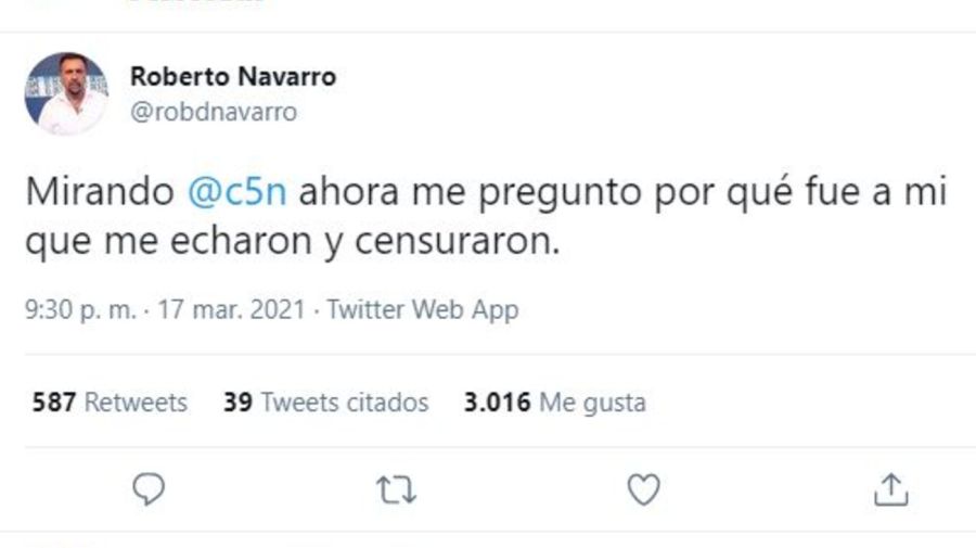 Tuit Roberto Navarro