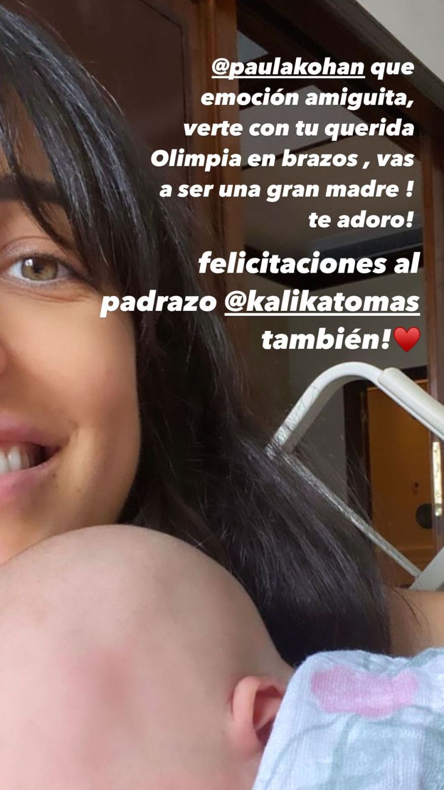 Guillermina Valdés emocionada tras el nacimiento de Olimpia, la hija de Paula Kohan 