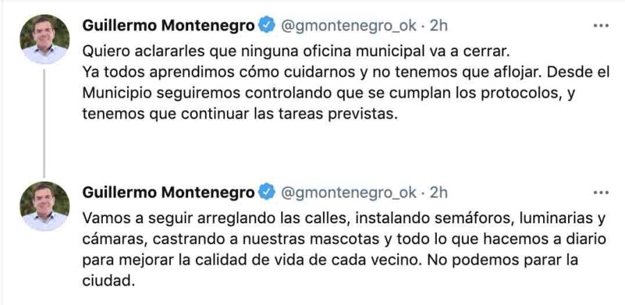 Guillermo Montenegro tuit teletrabajo