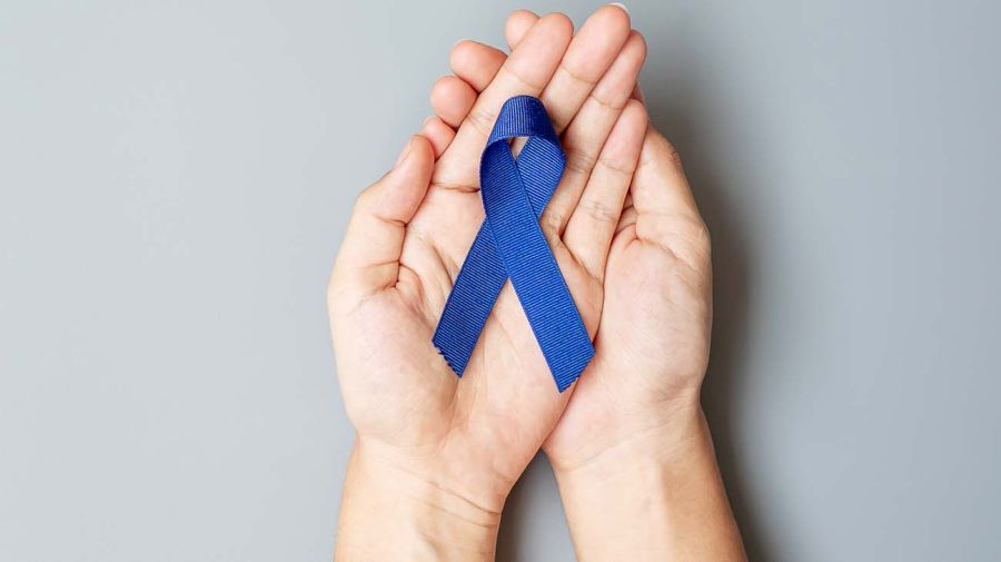 Lazo azul por el día mundial del cáncer de colon-20210331