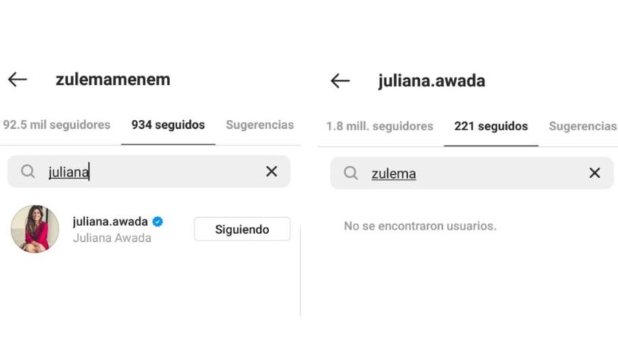 Zulemita Menem y Juliana Awada en Instagram