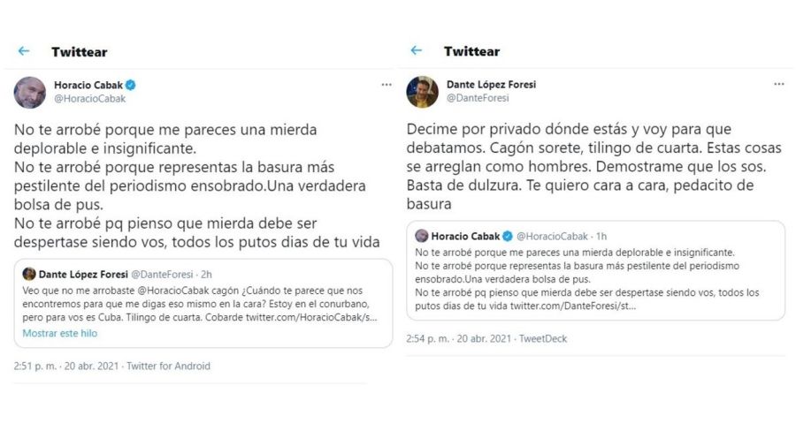 Horacio Cabak contra Dante Lopez Foresi