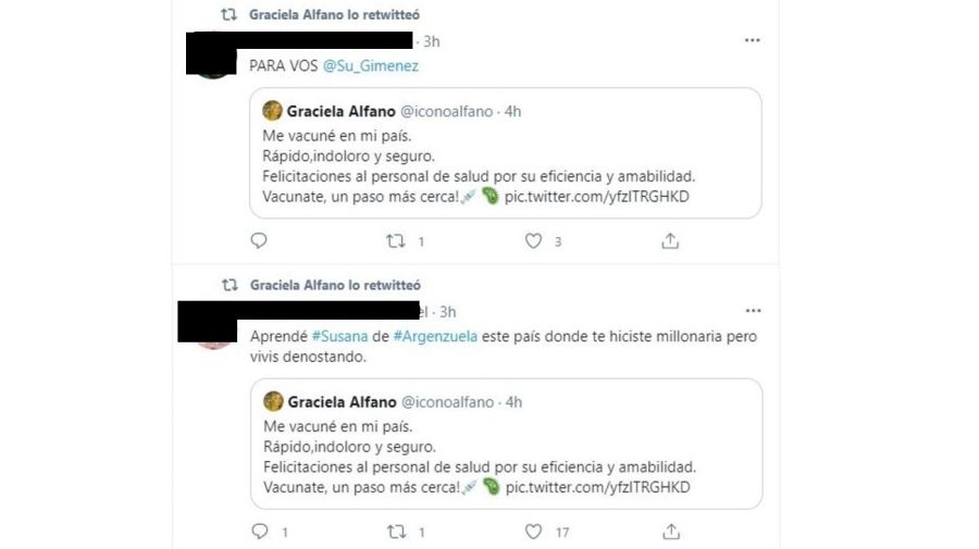 Graciela Alfano contra Susana Gimenez