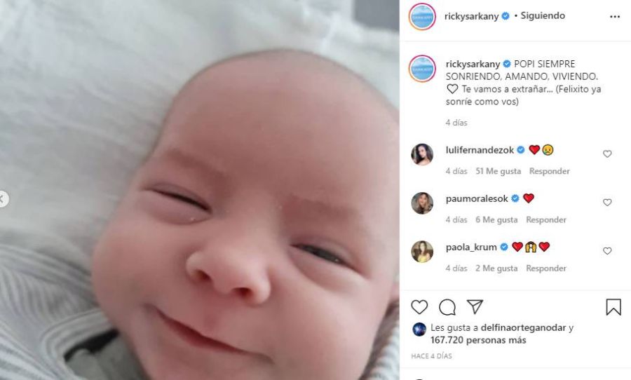 Ricky Sarkany compartió emotivas fotos de Félix, el hijo de Sofía Sarkany