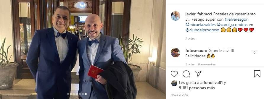 Se casó el periodista Javier Fabracci tras 15 años de relación 
